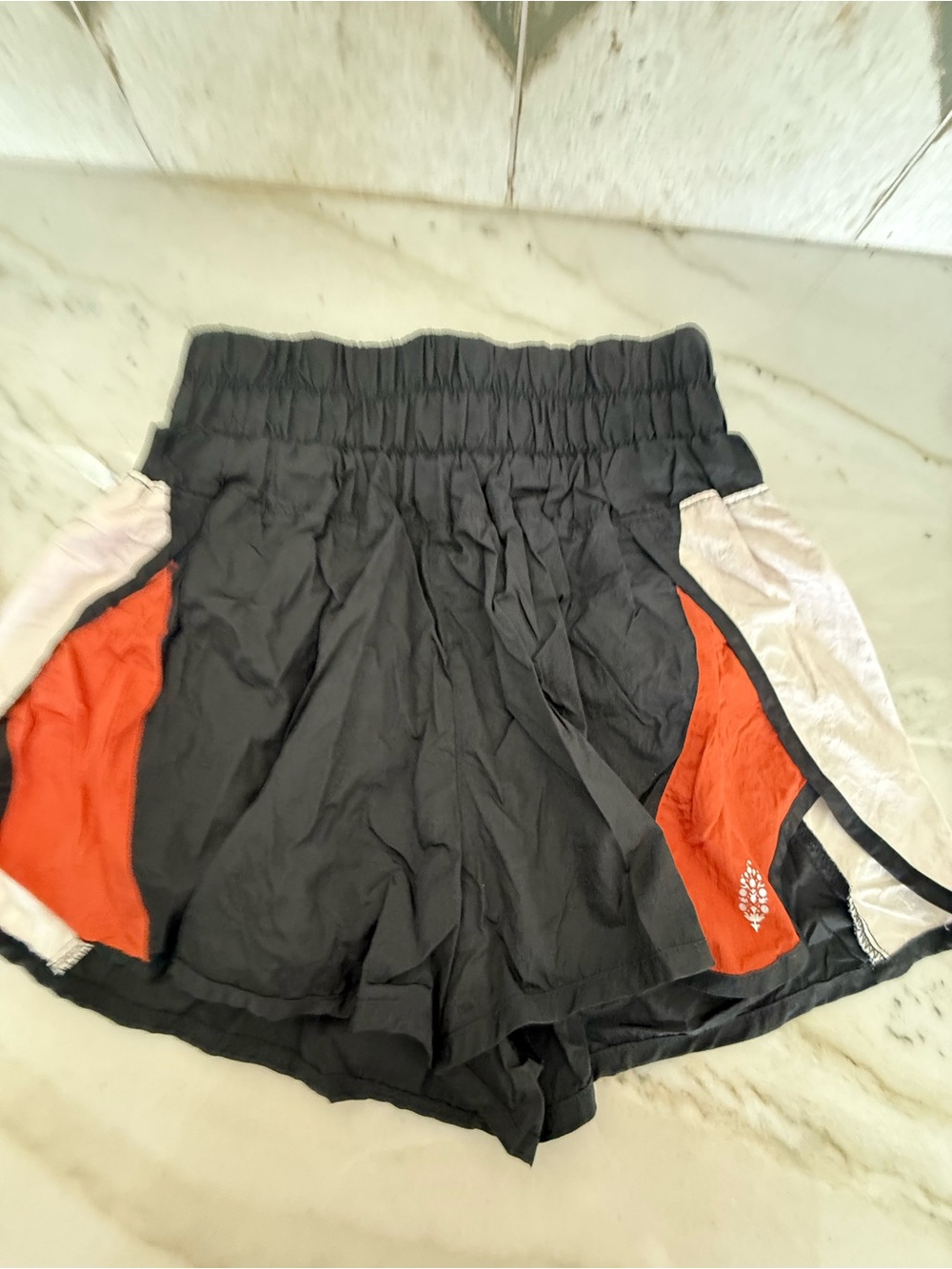 Free People Black and Orange Athletic Women's Running Shorts- Size M